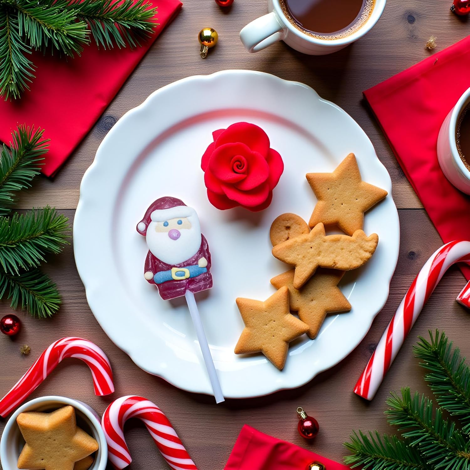 Christmas Lollipops, Santa, Snowman, and Tree, Festive Suckers, 24ct Box