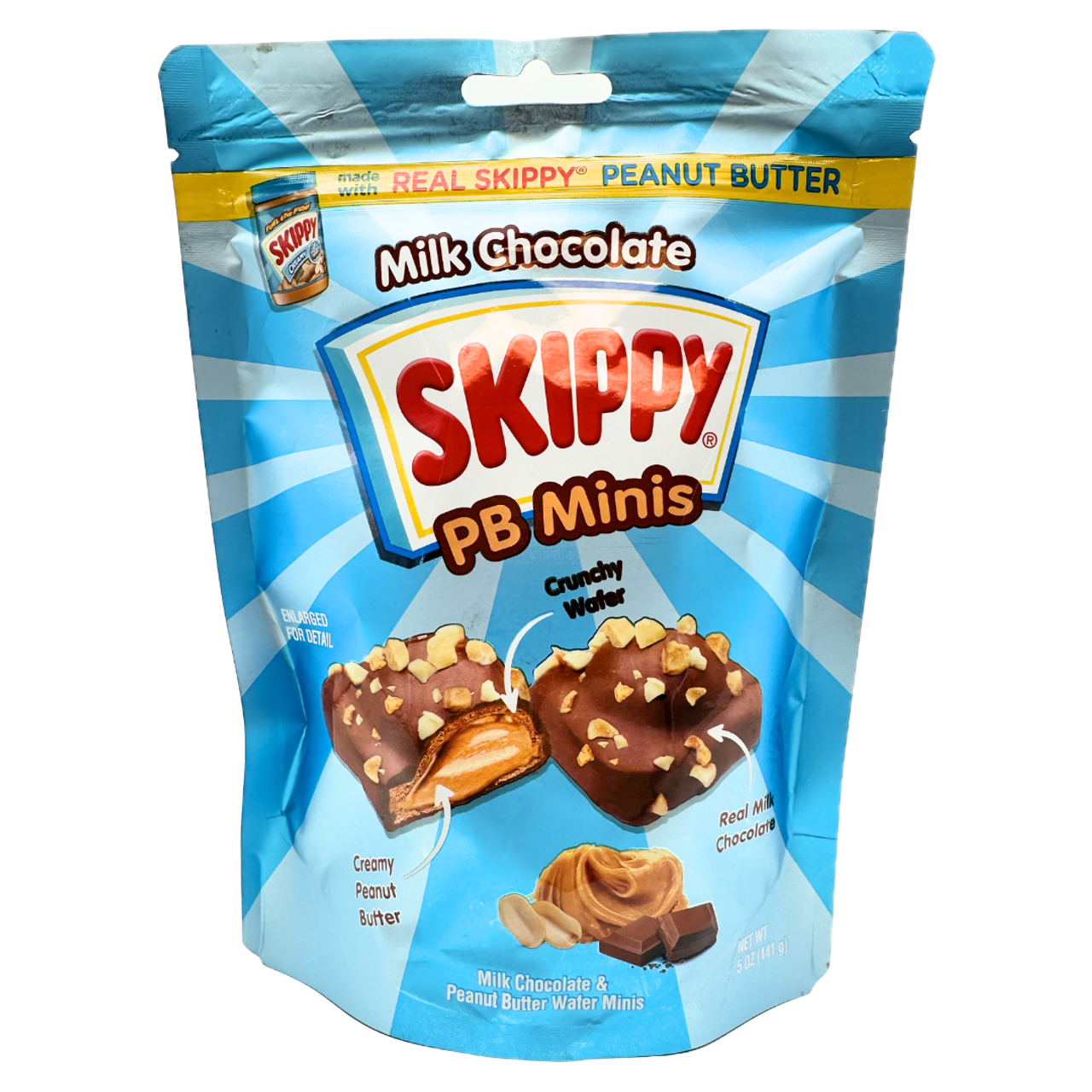 Skippy PB Minis, Crunchy Milk Chocolate Wafer Squares with Real Skippy Peanut Butter, 5oz bag
