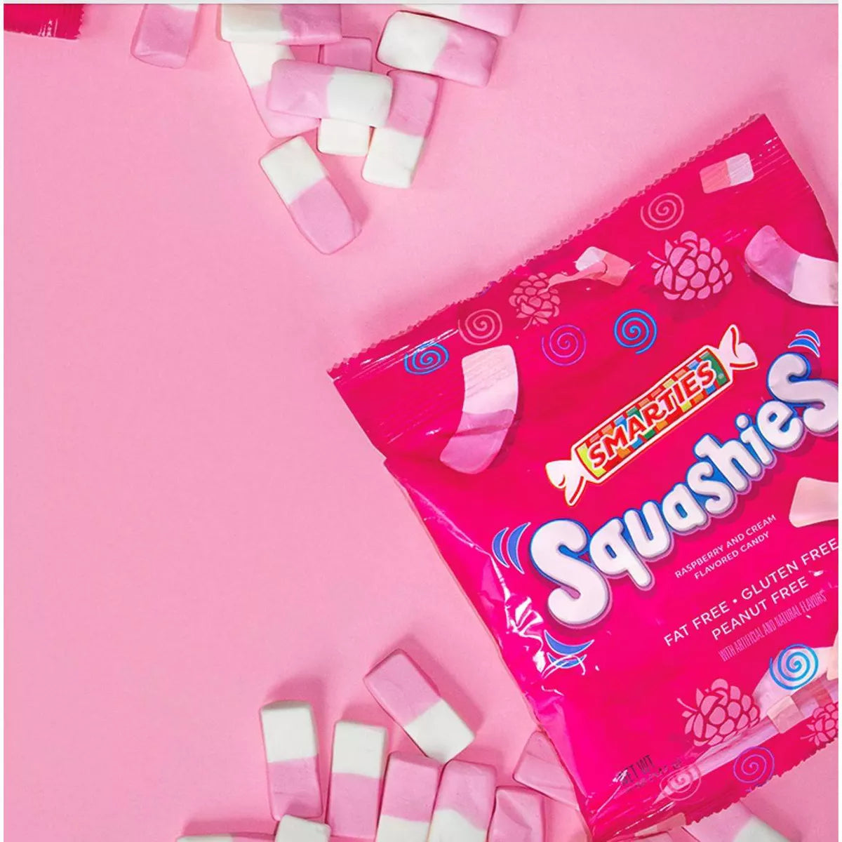 Smarties Squashies Marshmallow Gummy Candy, Raspberry and Cream, 5oz bag