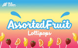 Assorted Fruit Lollipops, Strawberry, Banana, and Orange, 24ct Box