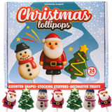 Christmas Lollipops, Santa, Snowman, and Tree, Festive Suckers, 24ct Box