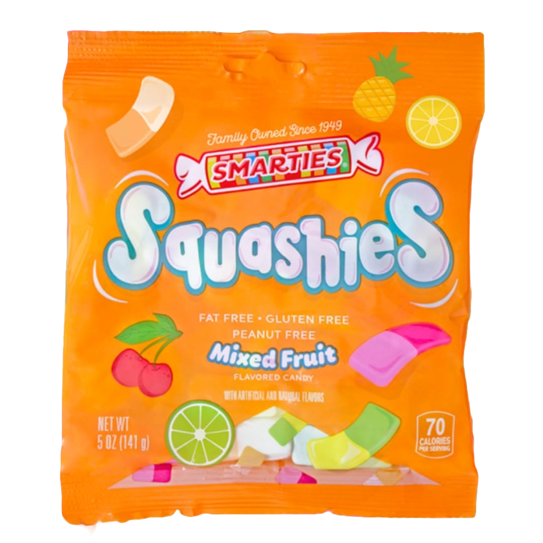 Smarties Squashies Mixed Fruit Flavor, Gluten Free, Peanut Free, 5oz Bag