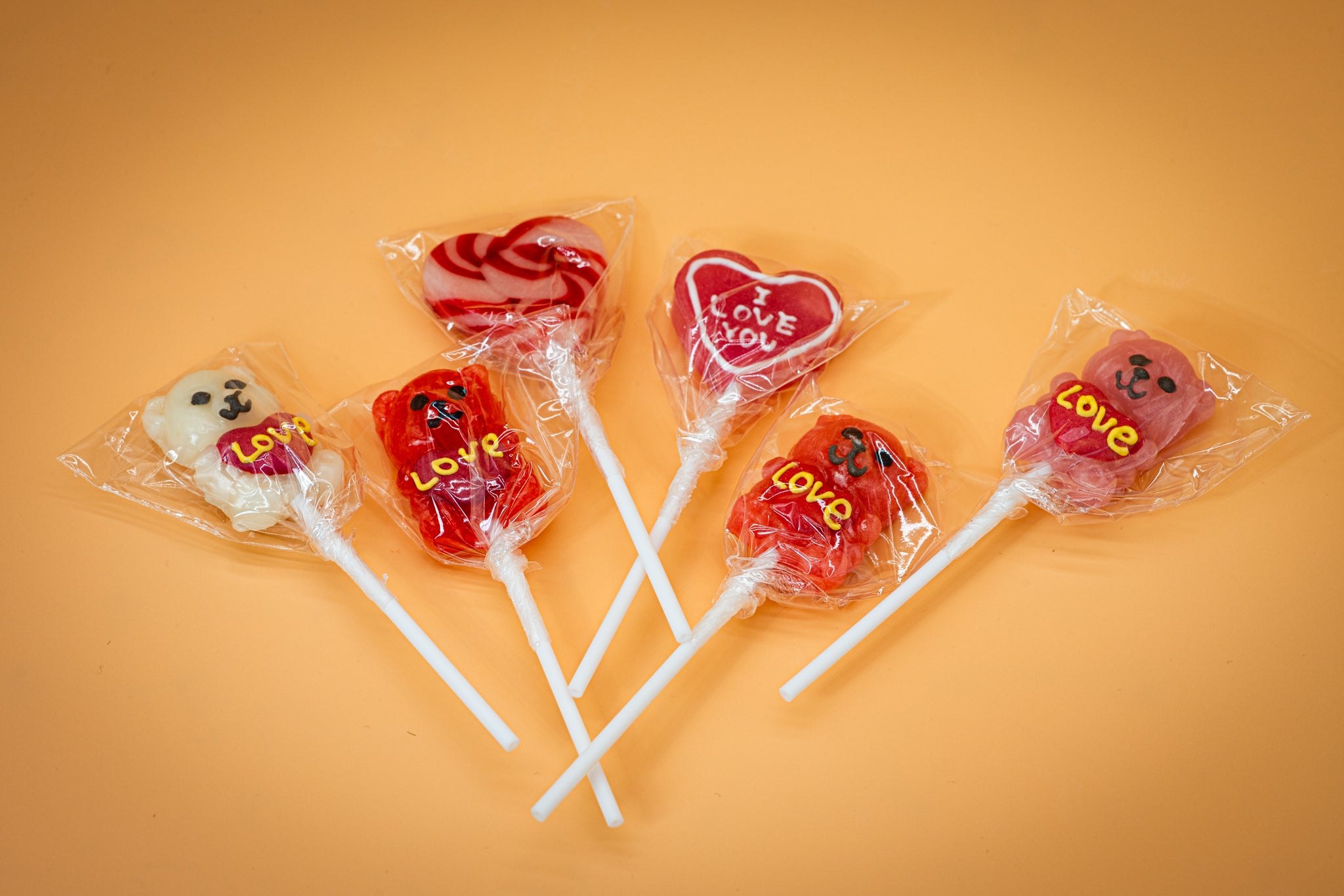 Valentine's Day Love Bears & Hearts Lollipop Bundle - Set of 2