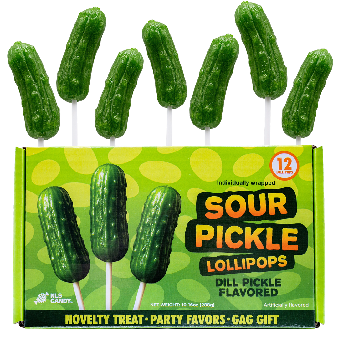Sour Pickle Lollipops - 12 Pack