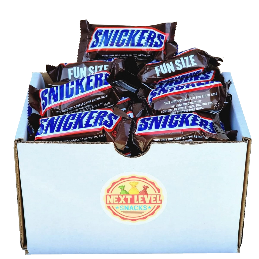 Snickers Fun Size Chocolate Caramel Candy Bars Bulk Box (Pack of 30)