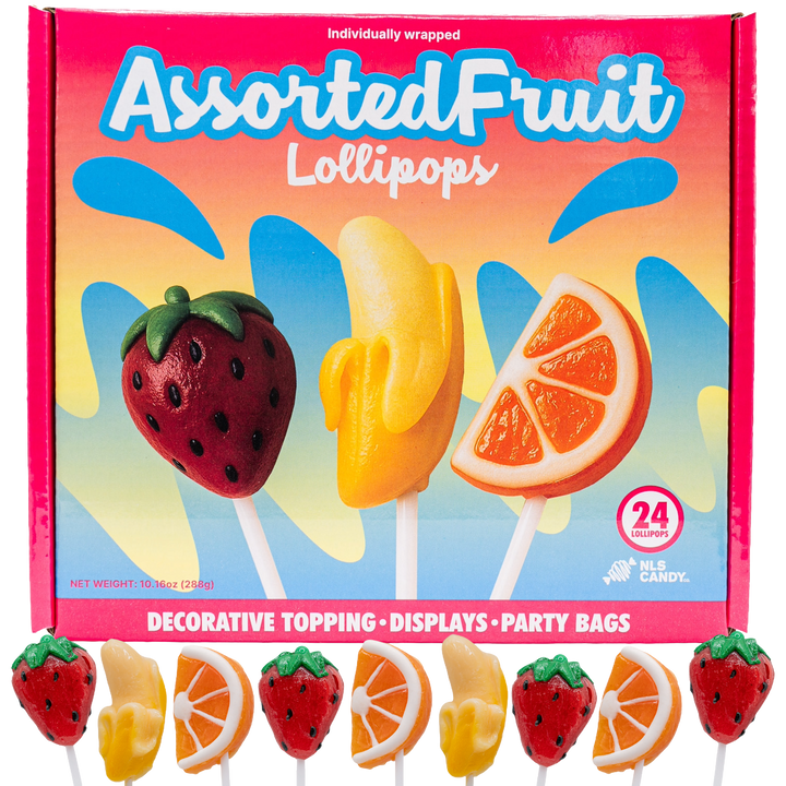 Assorted Fruit Lollipops - 24 Pack