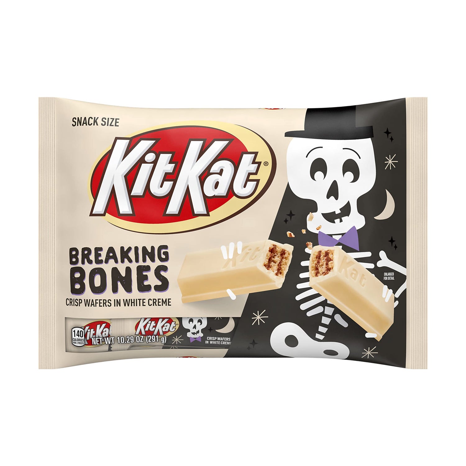 KIT KAT Breaking Bones White Creme Snack Size, Halloween Wafer Candy Bars, 10.29 oz bag