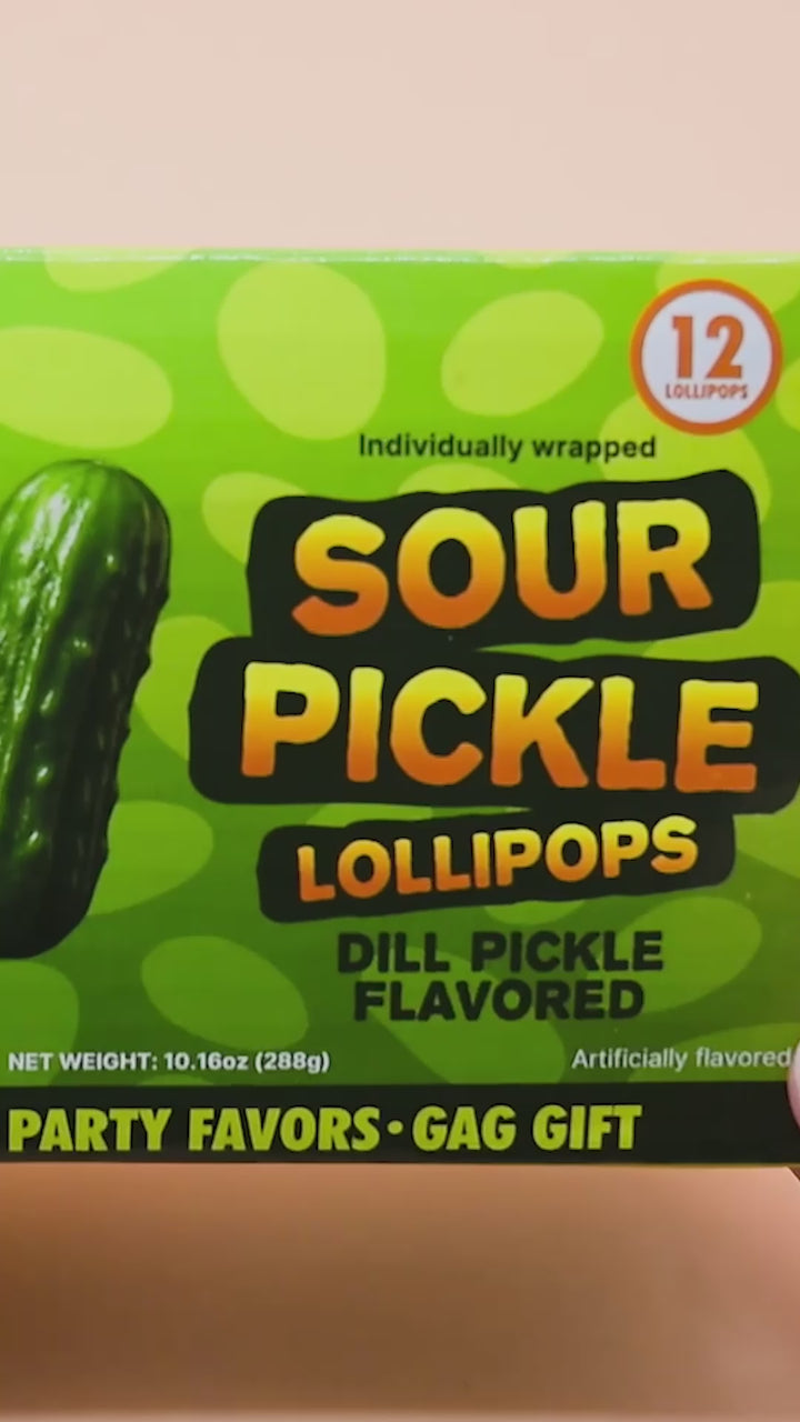 Sour Pickle Lollipops - 12 Pack