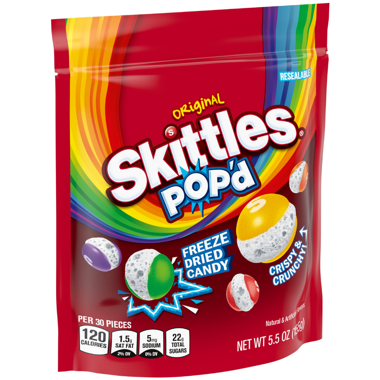 Skittles Original POP'd Freeze Dried Crunchy Candy 5.5oz