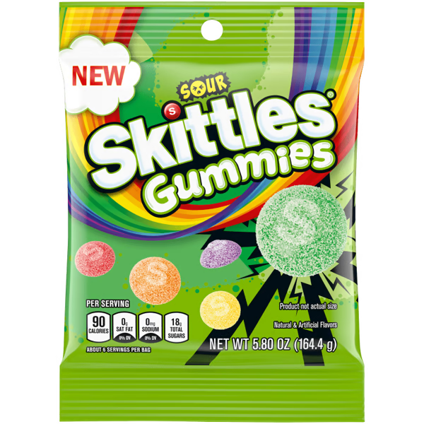 Skittles Sour Gummies, 5.8oz bag